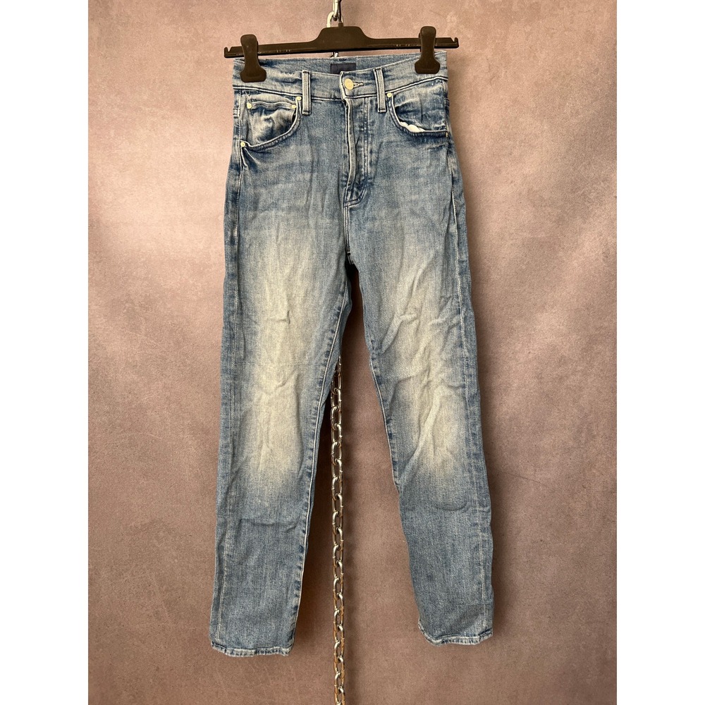 Mother Denim High Waisted Rider Ankle Jeans‎ Light Wash Distressed Women's